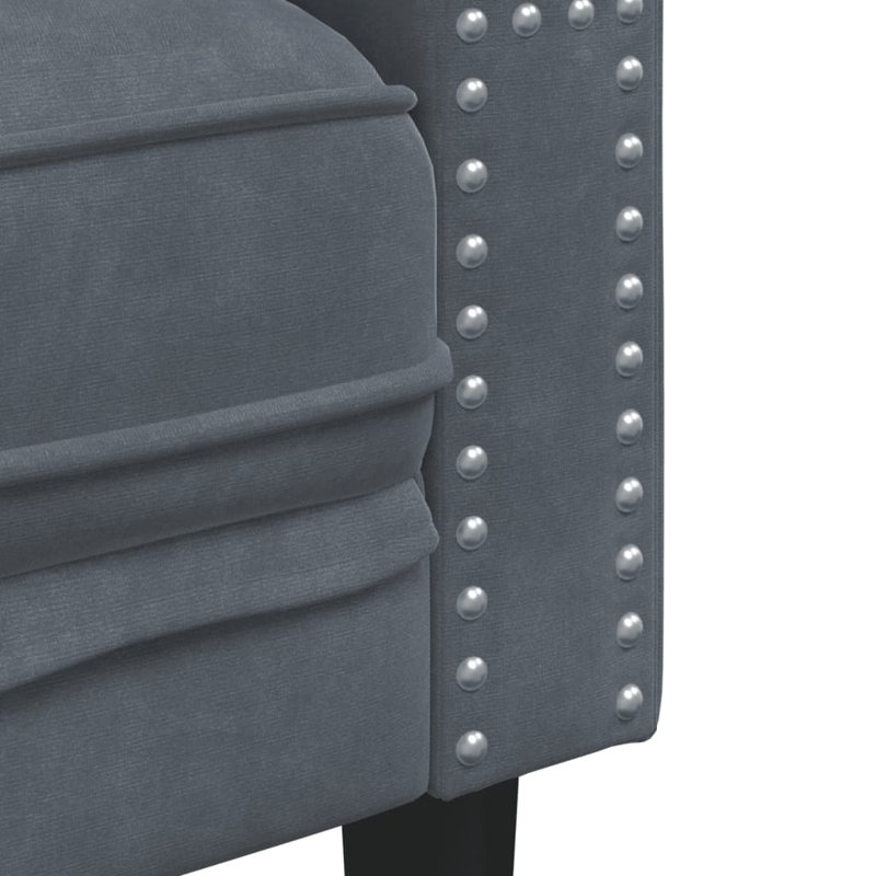 Canapé Chesterfield Ebern Designs, Velours gris velours
