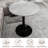 Marble-Top Round Side Table With Tapered Pedestal Base, Ideal For Living Room, Modern Minimalist Design-2055262465-2055262494
