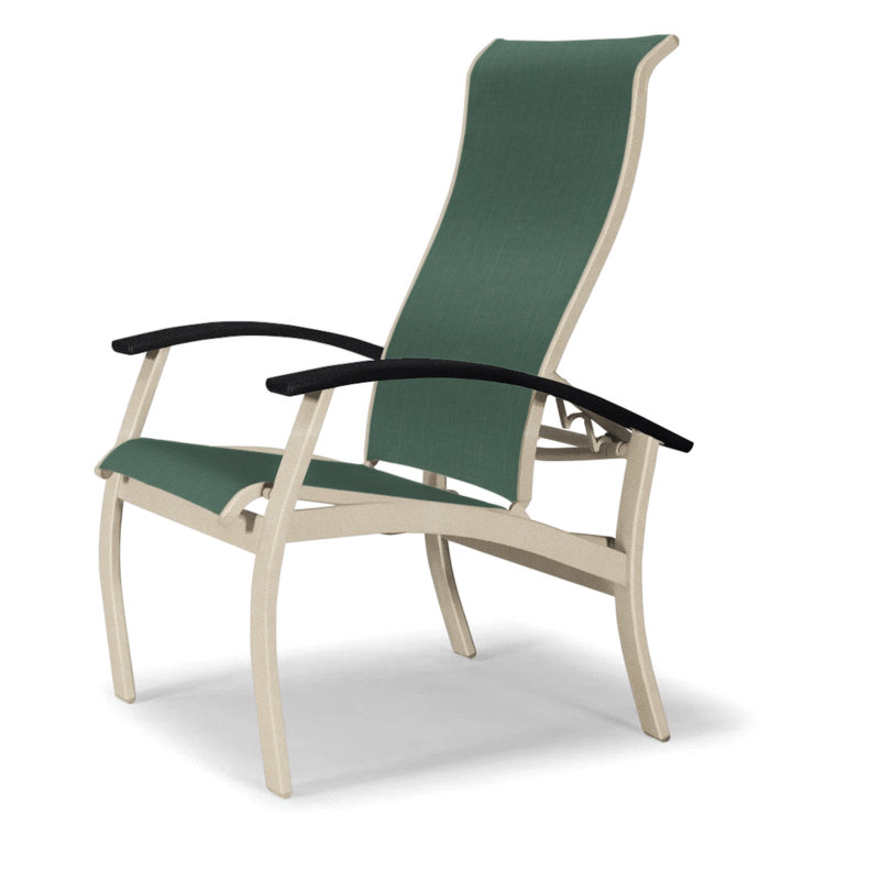 Chaise de patio Askar, Vert forêt 22D Sunbrella® vert, Noir, Désert texturé