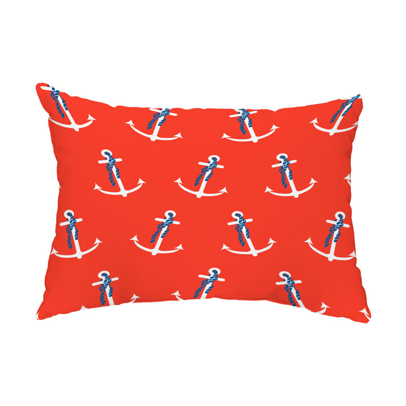 Housse et insert de coussin rectangulaire d'extérieur Anchor Whimsy, Orange