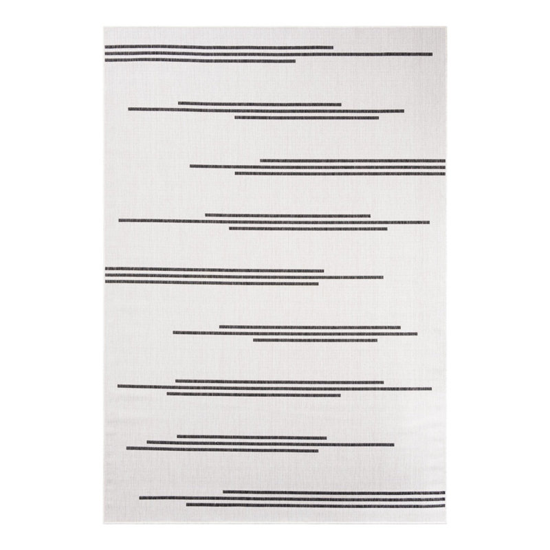Leonardville Striped Indoor/Outdoor Area Rug, Rectangle 7'1" x 10'
