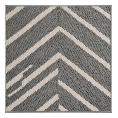  Tapis lavable rayé gris clair