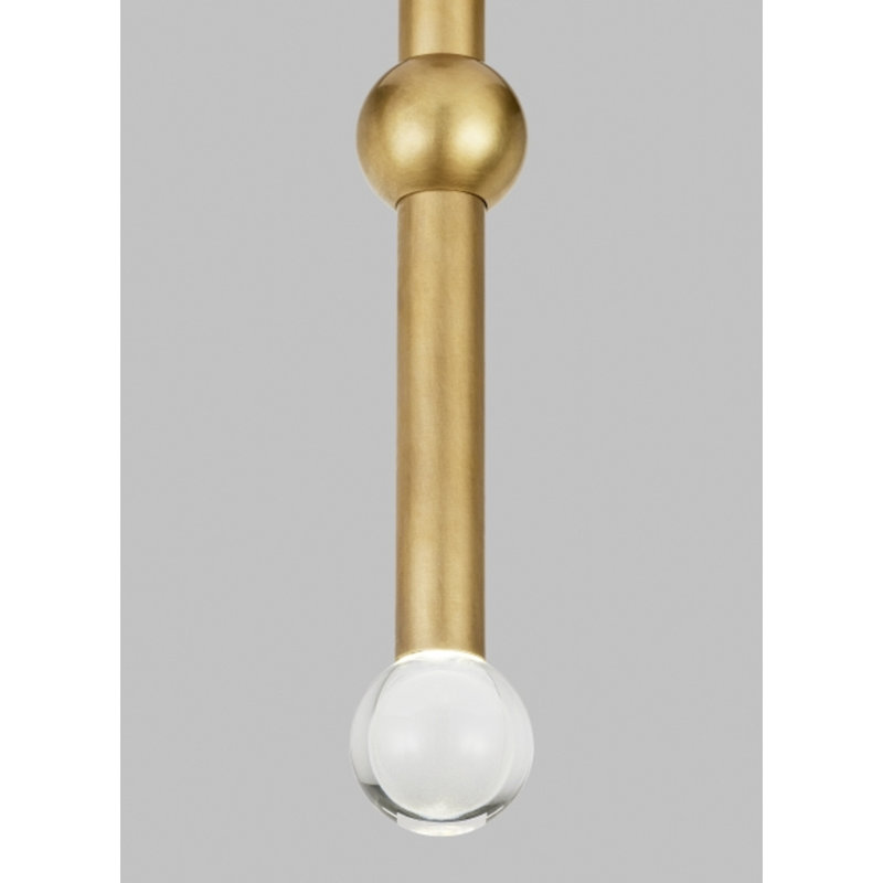 Guyed 1 - Light LED Pendant, Natural Brass