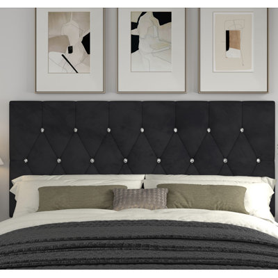 Ameer Velvet Upholstered Panel Headboard
