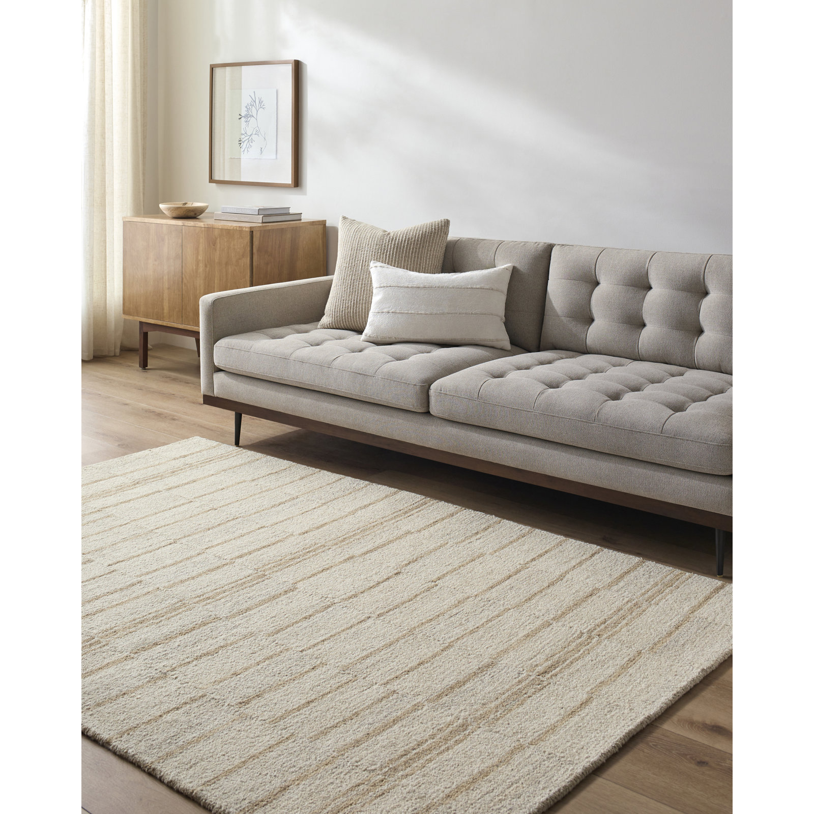 Demie Hand-Woven Striped Wool Rug, Rectangle 2' x 3'