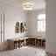 Plafonnier 2 lumières Meridian en laiton naturel-1873312825