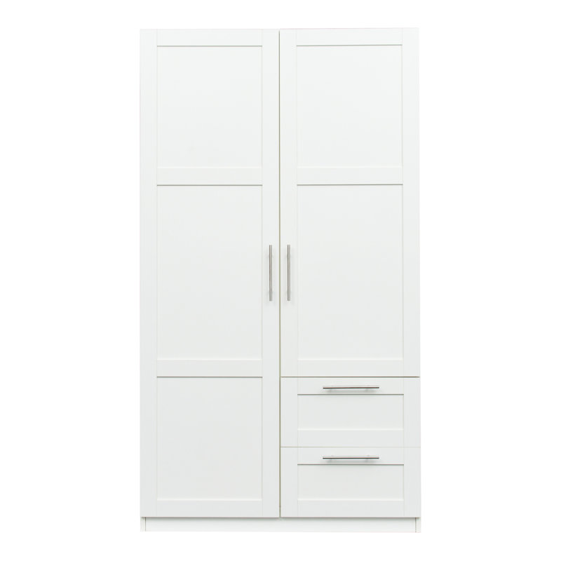 Armoire et armoire de cuisine Alice blanche - 2 portes, tiroirs, 5 compartiments de rangement, panneau de particules de 15 mm, envers de 3 m, surface lisse à l'arrière, stable, facile à nettoyer