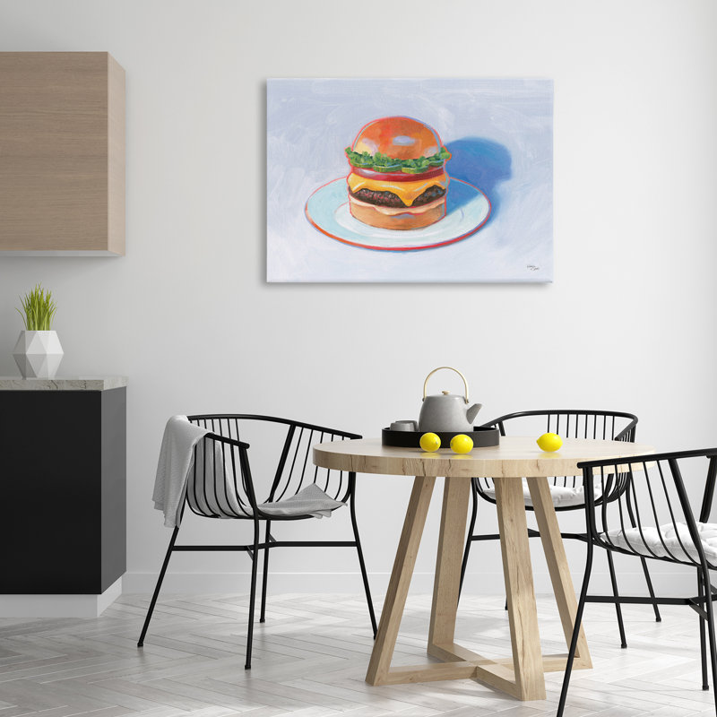 "Burger on Plate" par Wild Apple, H 24 po x l 36 po