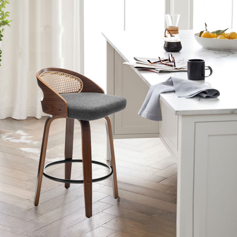 Leeana Swivel Bar Stool, Grey, Counter Stool (63.5cm Seat Height)