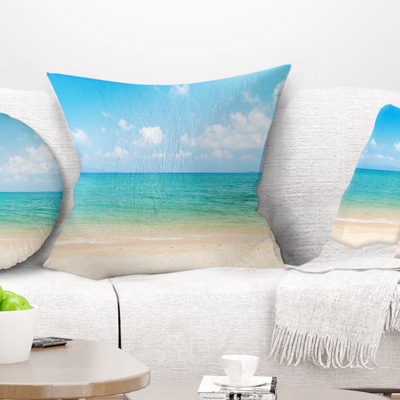 Oreiller large du coussin de mer tropical, 16 po x 1 po