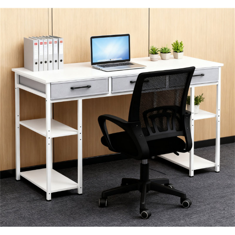 Petit bureau d'ordinateur (sans la chaise), Blanc, Blanc