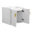 Meuble-lavabo de 60 po avec portes et lavabo à fermeture en douceur. Fixé au mur, blanc brillant. Petite tablette de rangement. Bassin en céramique, contreplaqué. 2 armoires et lavabos. Assemblage requis.