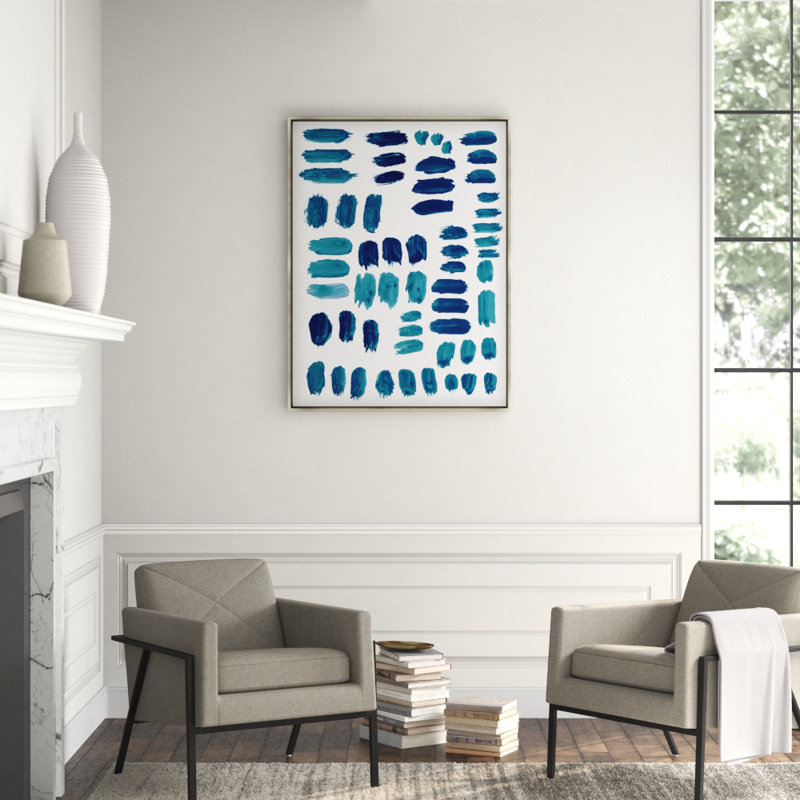 Blue Arrangement II Print by Guseul Park, 33.5" H x 25.5" W x 1.5" D, Glass Coat