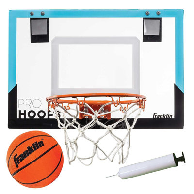 Franklin Sports 54251 Over The Door Mini Basketball Hoop Set, Black/Blue