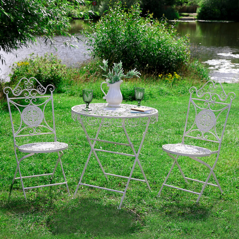 Sigourney 2 - Person Metal Patio Dining Set with Round Table