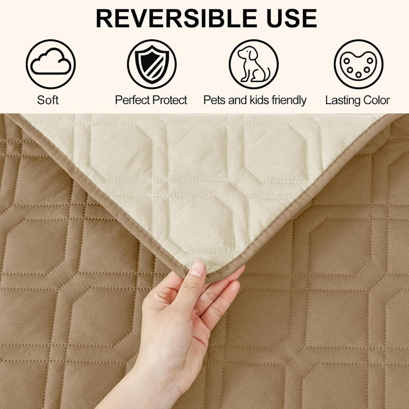 Medium-Sized Reversible Waterproof Dog Blanket - Camel/Beige - Stylish and Functional