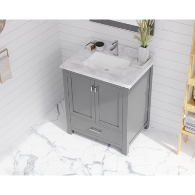 Mariário 30'' Single Bathroom Vanity with Solid Surface Top