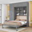 Grand lit escamotable en bois 2 tiroirs avec garde-robe et armoires-1170954841