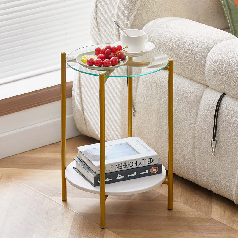 Table basse Rahn, Harwich, Transparent, Doré
