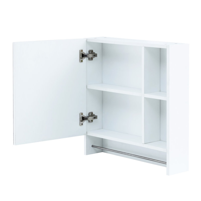 Armoire de salle de bain murale à miroir, Blanc