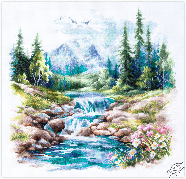 Kit de broderie au point de croix compté « Life Flows » de Magic Needle 70-43