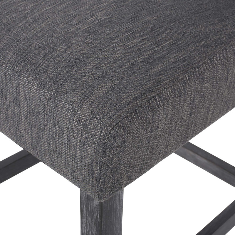 Contemporary Fabric Button Tufted 26 Inch Counter Stools,Set Of 2, Black