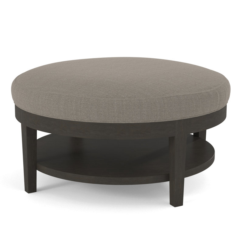 Midtown Upholstered Ottoman, Stone Crypton Performance; 0884-83, Frost White Finish