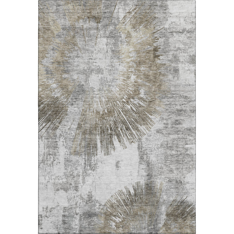 Premium Machine Washable Prisco Taupe Rug
