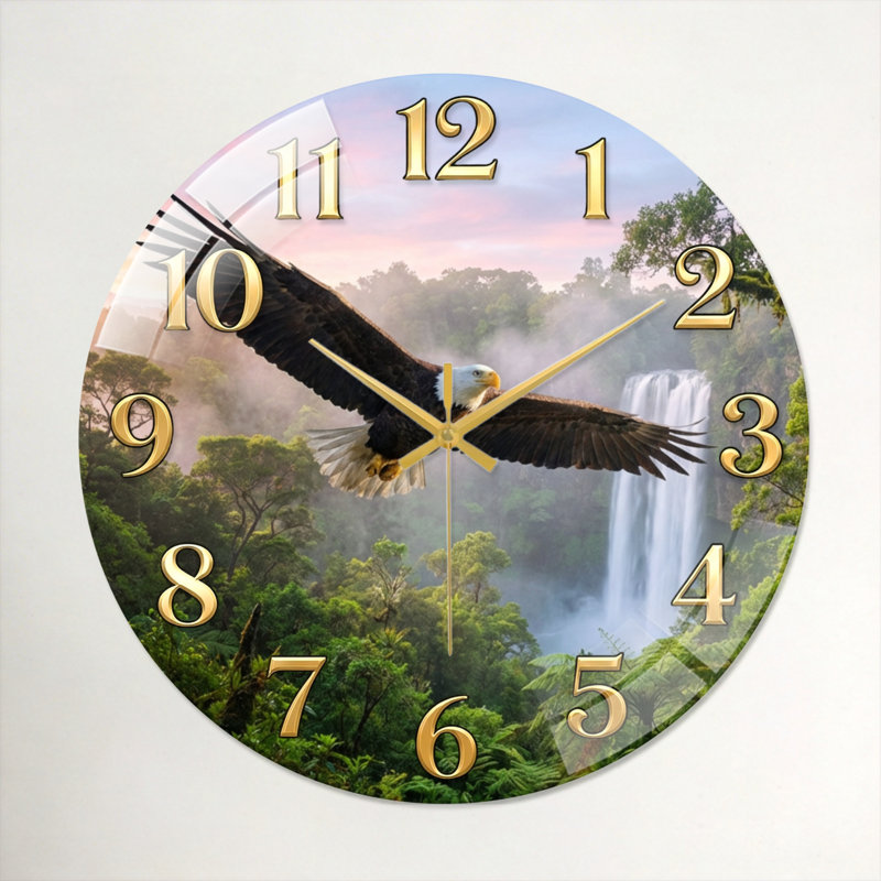 Horloge murale Eagle, 60 x 60 cm (23,6 x 23,6 pouces)