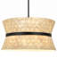 Natural Seashell Pendant Light with Accent Band - Modern Coastal Chandelier for Dining Room & Living Room (Bulbs Not Included)-366449368