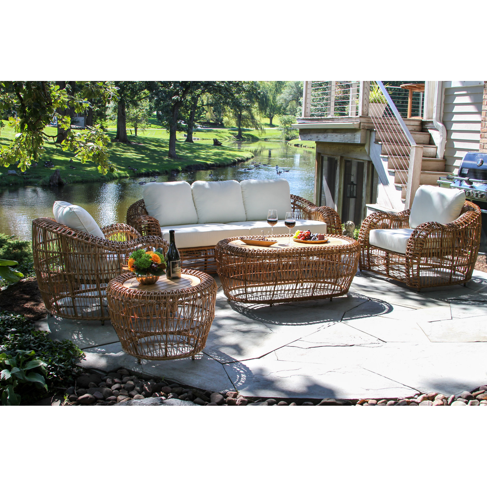 Alyshia 5-Person Sunbrella® Patio Seating Group