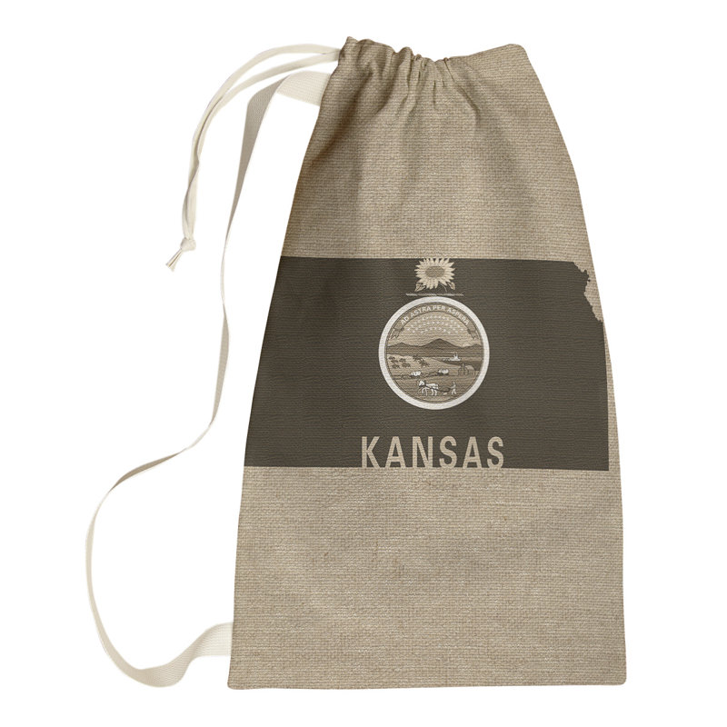 Sac à linge united states flag, Petit H 64 po x l 20 po x P 1,5 po, Beige-brun, Kansas