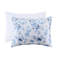 Housse de couette rétro à motif floral et rayé en microfibre simple, attaches intérieures, bleu lavable à la machine pour la fermeture à boutons, textile-126060679