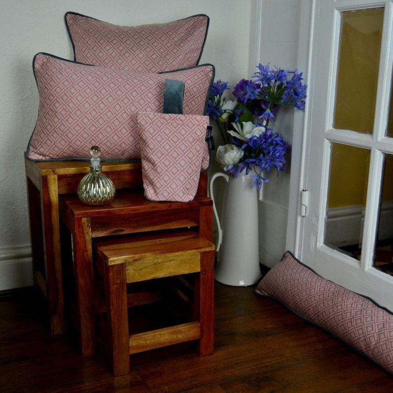 Hudepohl Geometric Square Cushion Cover, 49 x 49cm, Blush