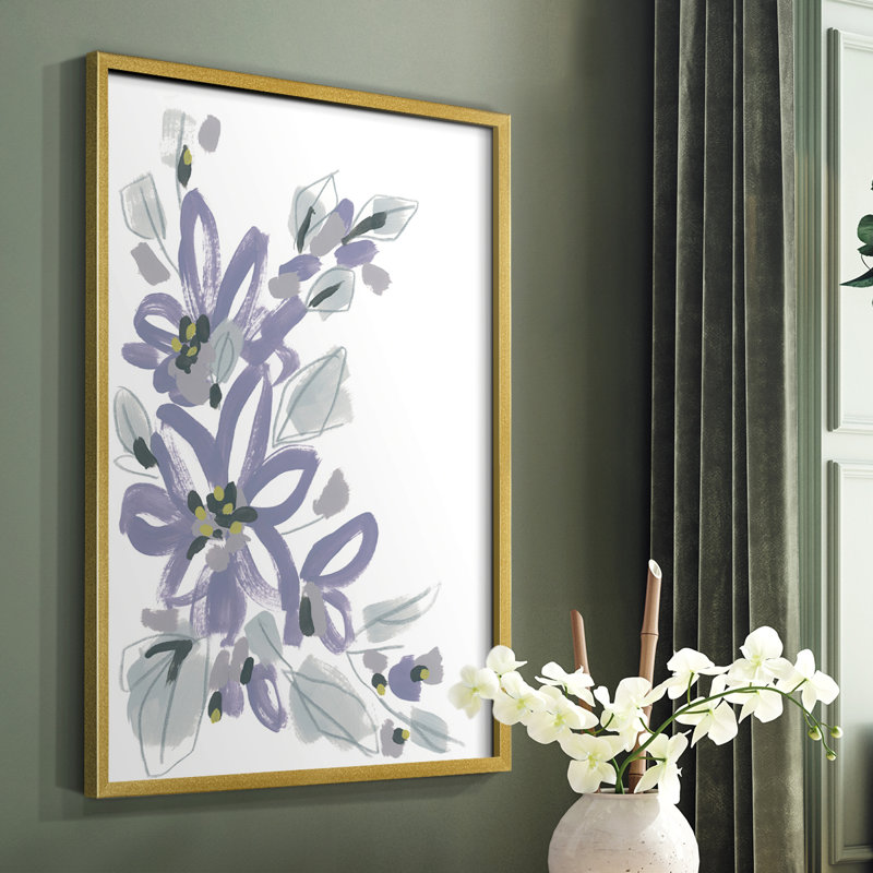 Periwinkle Patch I Framed Print - Solid Wood, 10" H x 8" W