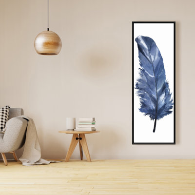 "Plume bleue" sur toile