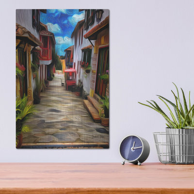 Art mural en métal luxueux «Colombiana» par Dante Plata, 12 po x 16 po