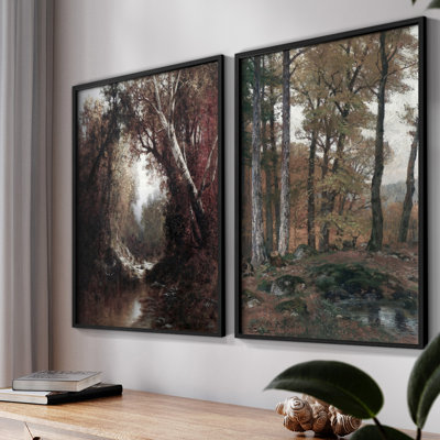 «Vintage Landscape VII», impression giclée sur cadre - ensemble de 2