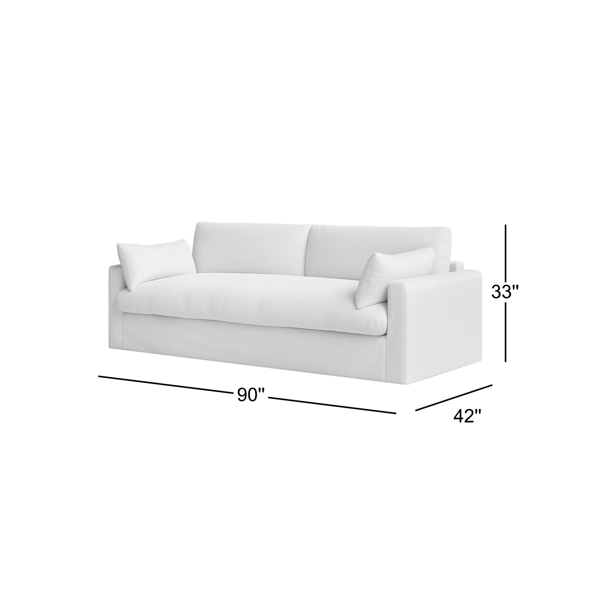 Luna 90'' Upholstered Sofa, Drusky Charcoal Sustain® Basketweave