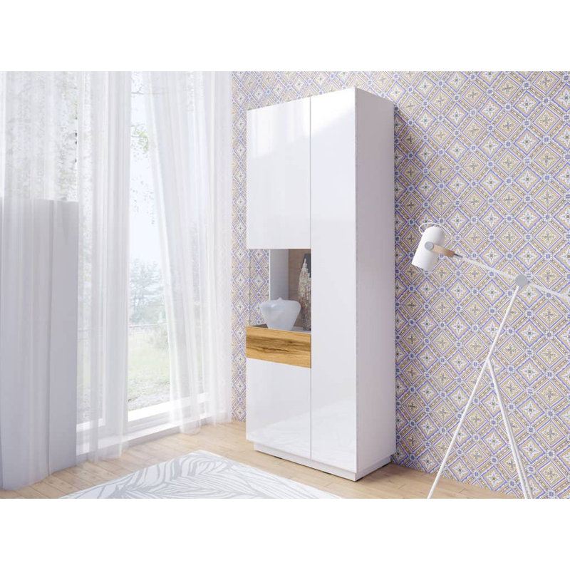 Avelino Display Cabinet, Wotan Oak/White