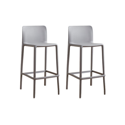 Modern And Simple Plastic One-Piece Moulded Backrest Bar Stools