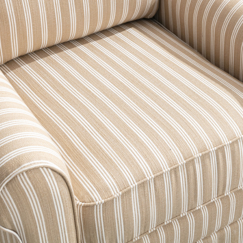 Fauteuil d'appoint Kandyn, Lin performance rayé brun