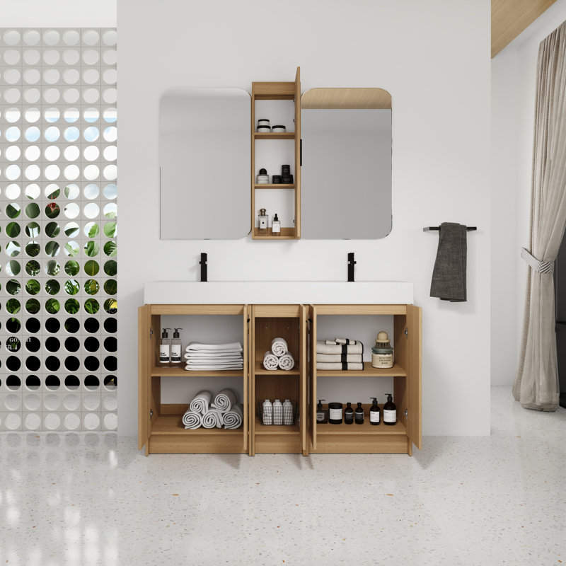 Ensemble de meuble-lavabo double 60 po avec armoire de rangement Arden
