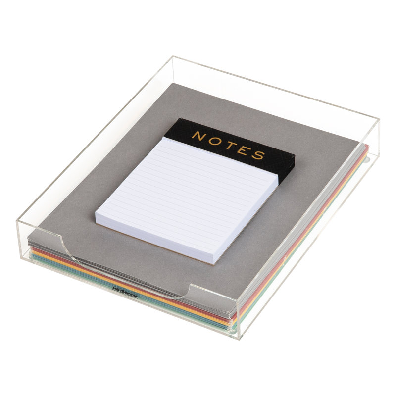 Clear Acrylic Non-Skid Stationary Paper Tray Organizer