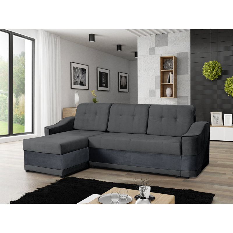 Canapé modulaire Lanare, Microfibre/microsuède gris