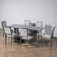 Ensemble de salle à manger extensible 7 pièces, table extensible rectangulaire, bois, placage de grain de bois, maison de campagne moderne, salle à manger-47588726