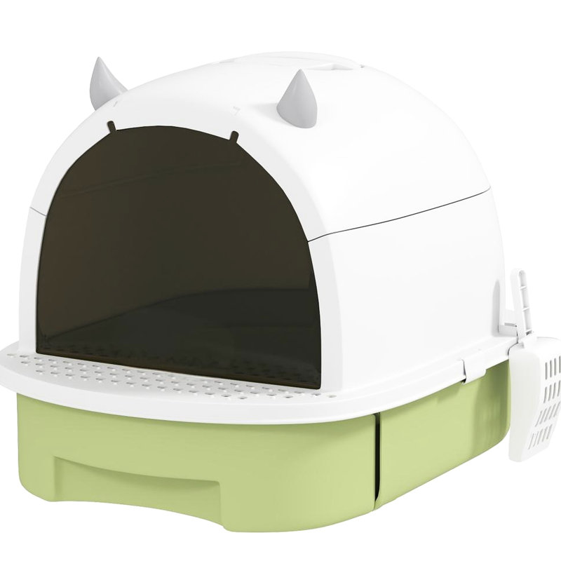 Litière pour chat couverte, porte à rabat, sacs de désodorisation, intimité pour les chats, nettoyage facile, rétention, gestion des odeurs, réduction des fuites, aucun assemblage requis