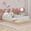 Mignon lit plateforme tapissier simple avec coussins et sacs de rangement-1429896721