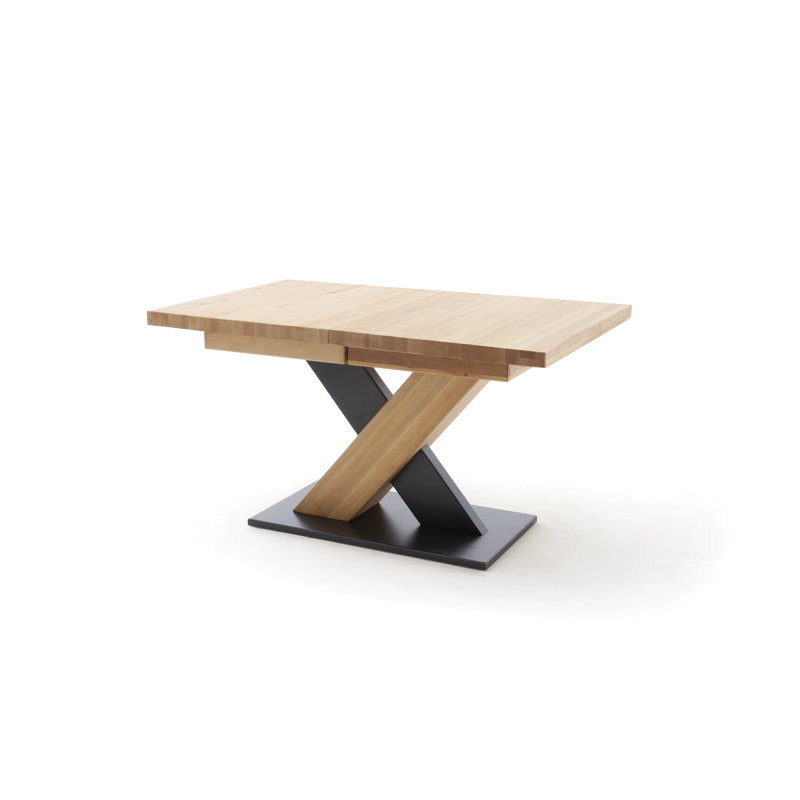 Justis Oak Solid Wood Dining Table, 78 cm H x 140 cm B x 90 cm T, Wildeiche