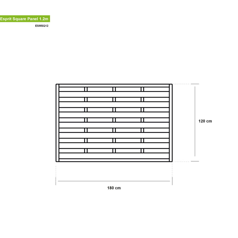 Grange Elite Esprit 1.2 m Square Fence Panel, 120H x 180W x 4D cm